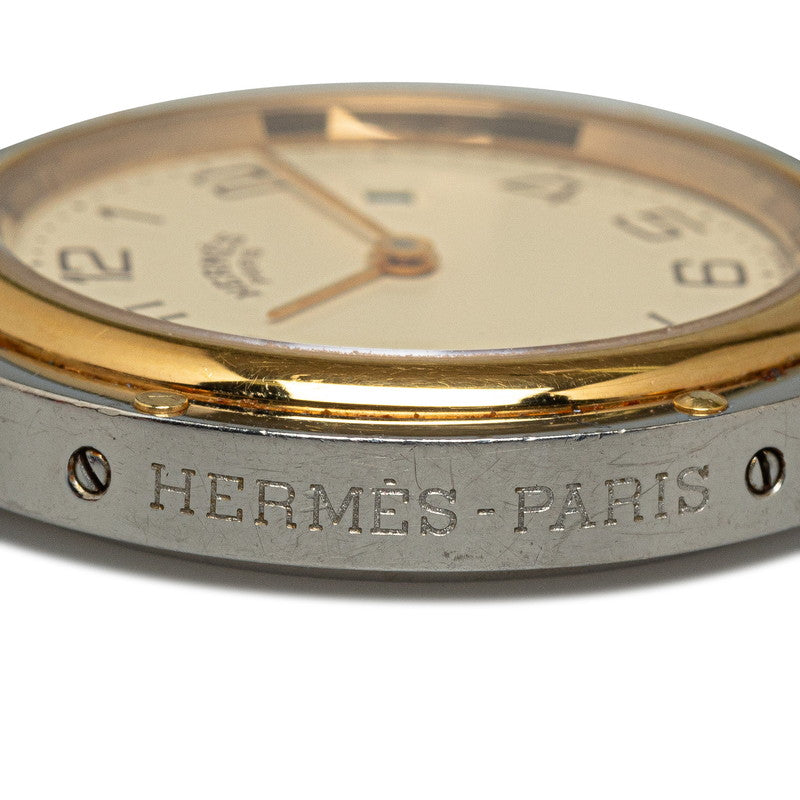Hermes Clipper  Quartz Ivory Characterboard Stainless Steel Mackie Men Hermes  Eve