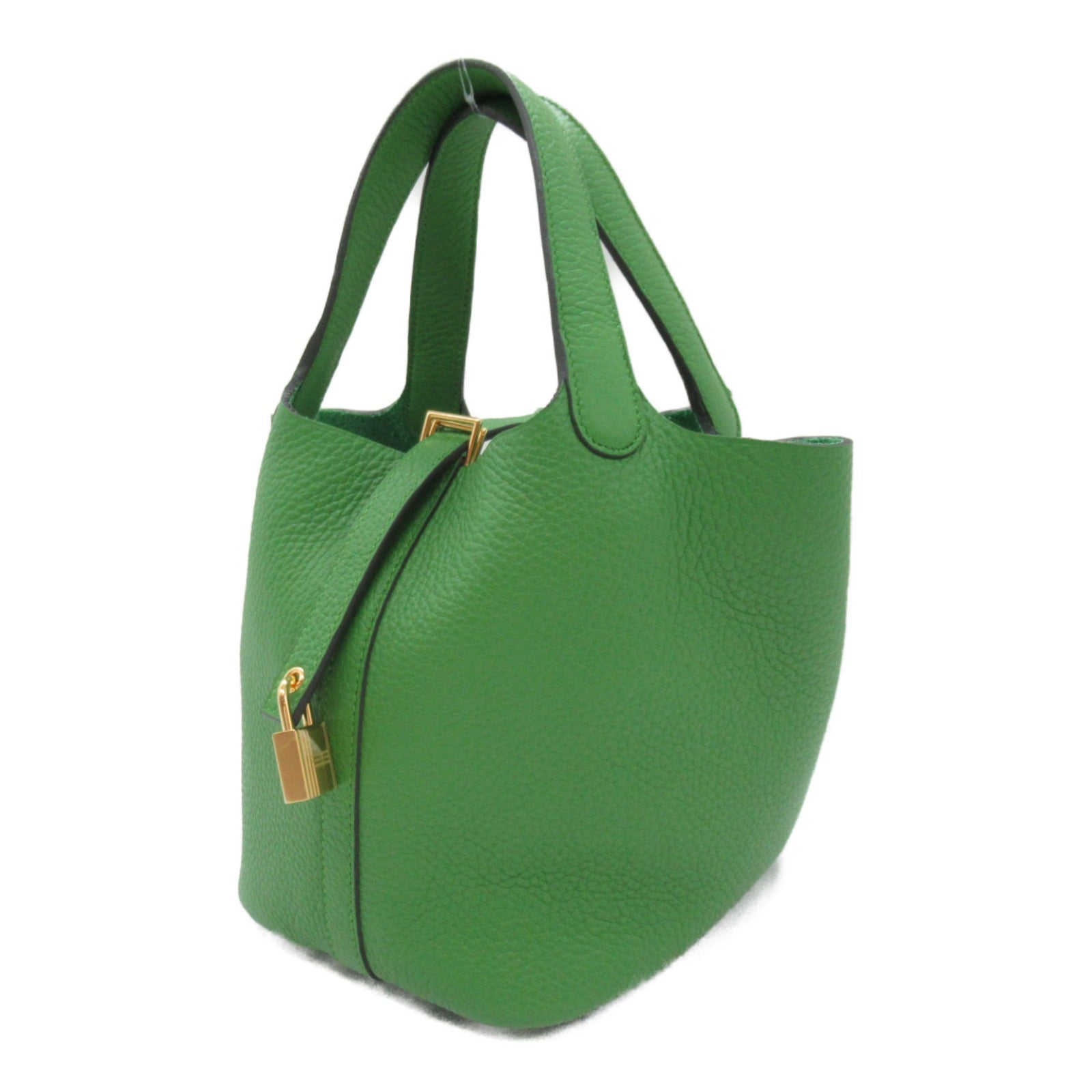 Hermes Picottan P.M. Eckra Yucca Tote Bag Tortoise Bag Leather  Clemence  Green Line