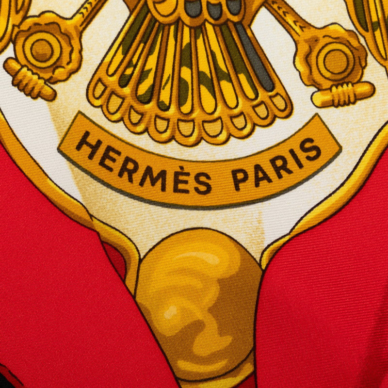 Hermes Carré 90 Soleil de Soie Silk Sun Shirt White Red Multicolor Silk  Hermes