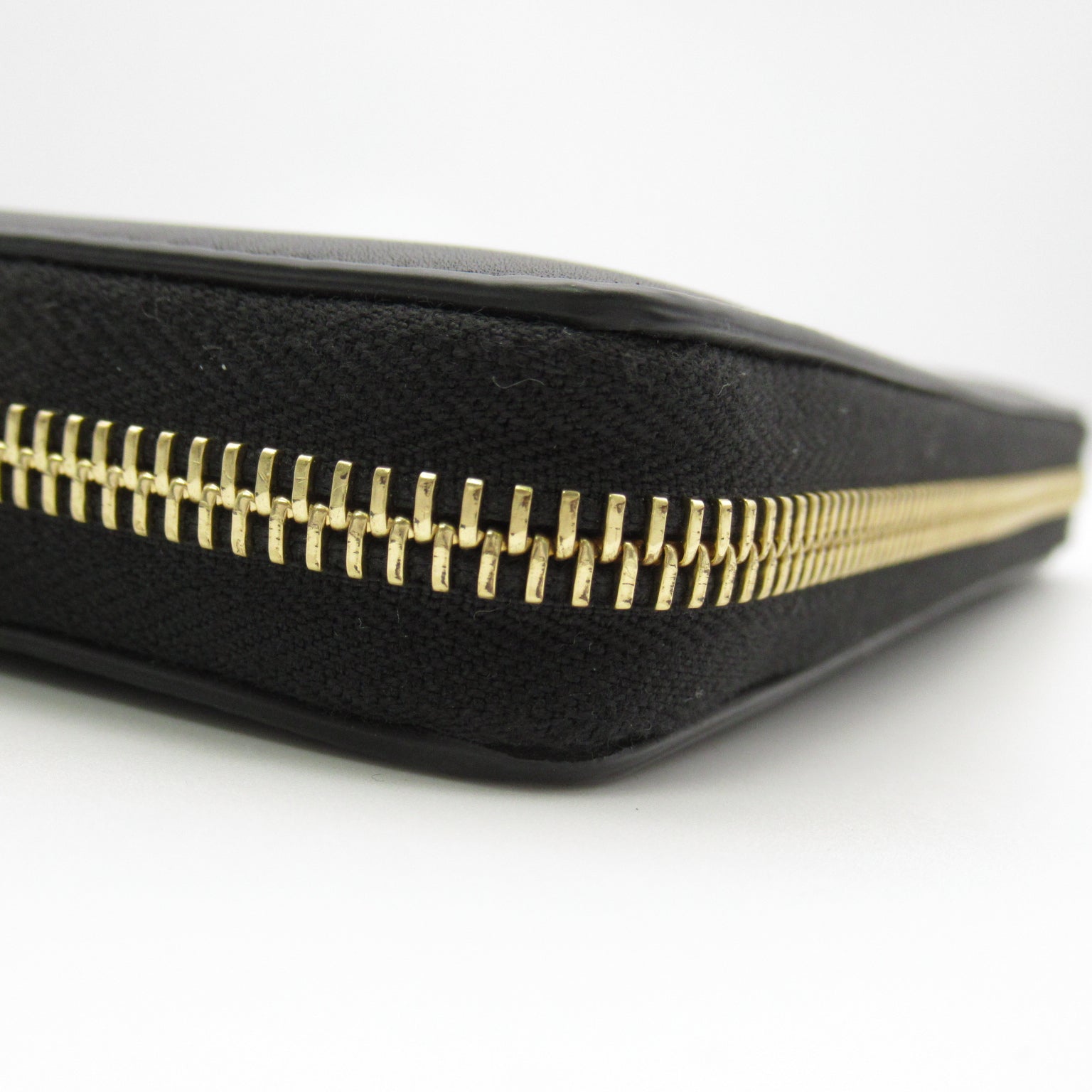 Gucci Bamboo Round Long Wallet Round Long Wallet Leather  Black 453158