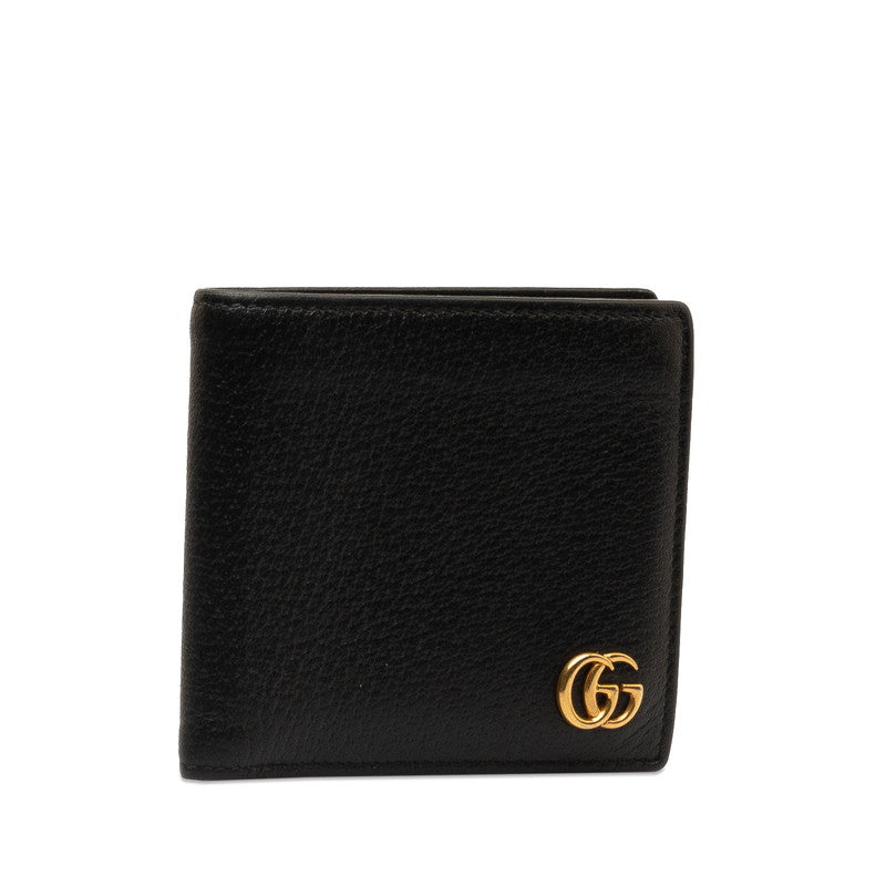 Gucci GG Marmont Twin Fed Wallet 423725 Black Leather  Gucci