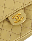 Chanel 1989 Beige Lambskin Micro Classic Flap Belt Bag
