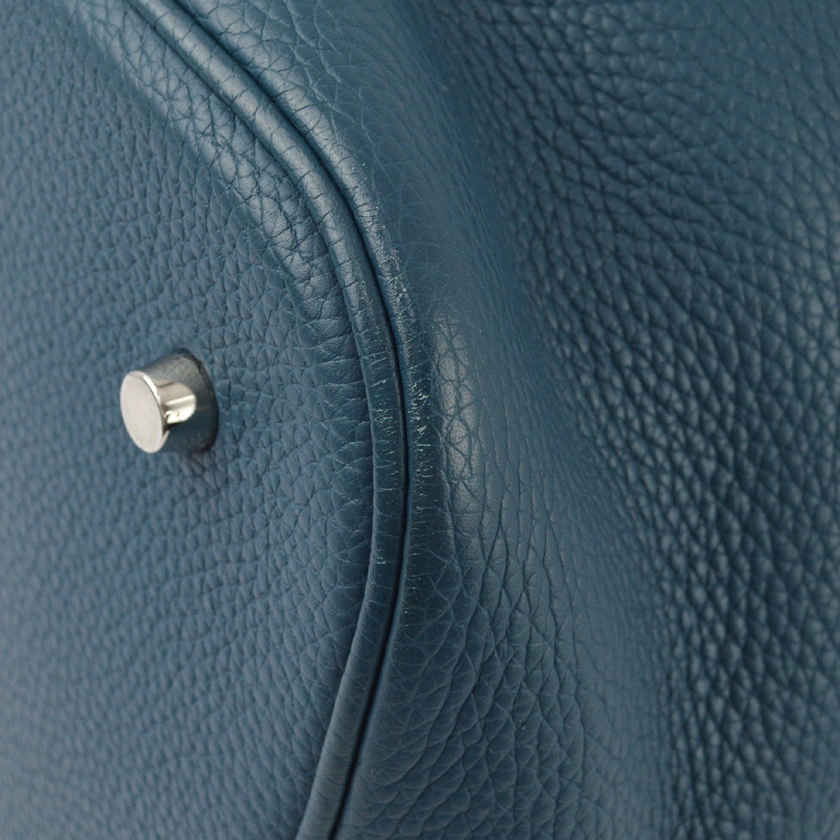 Hermes Blue Taurillon Clemence Picotin Lock TGM Handbag