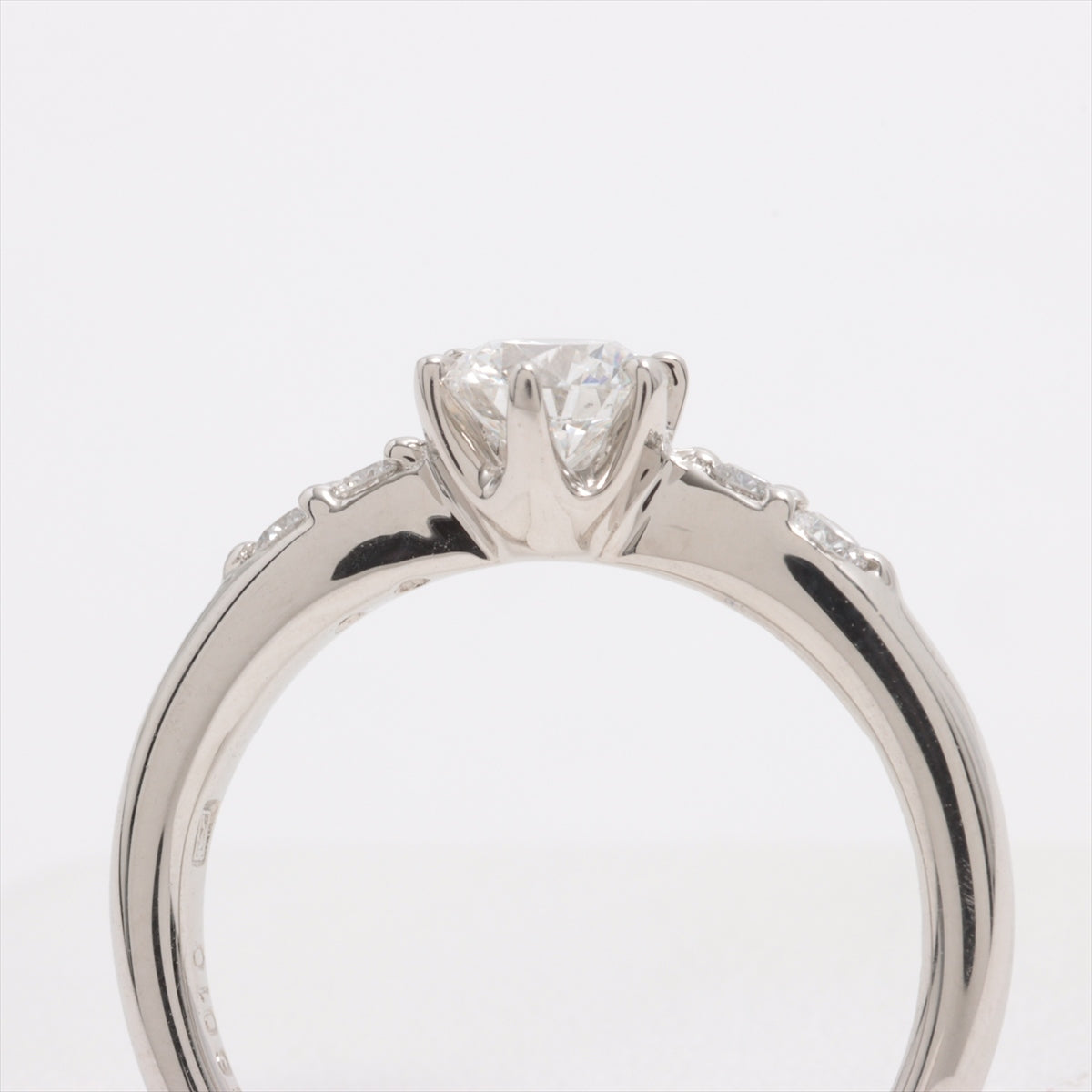 Lazarus Diamond Ring Pt950 3.6g 0.34 0.07