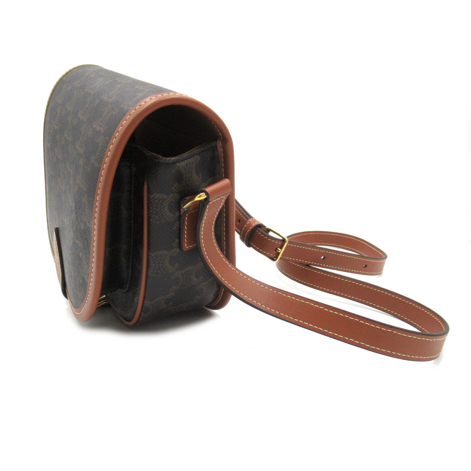 Celine Shoulder Bag Shoulder Bag PVC Coated Canvas Leather  Brown 191502