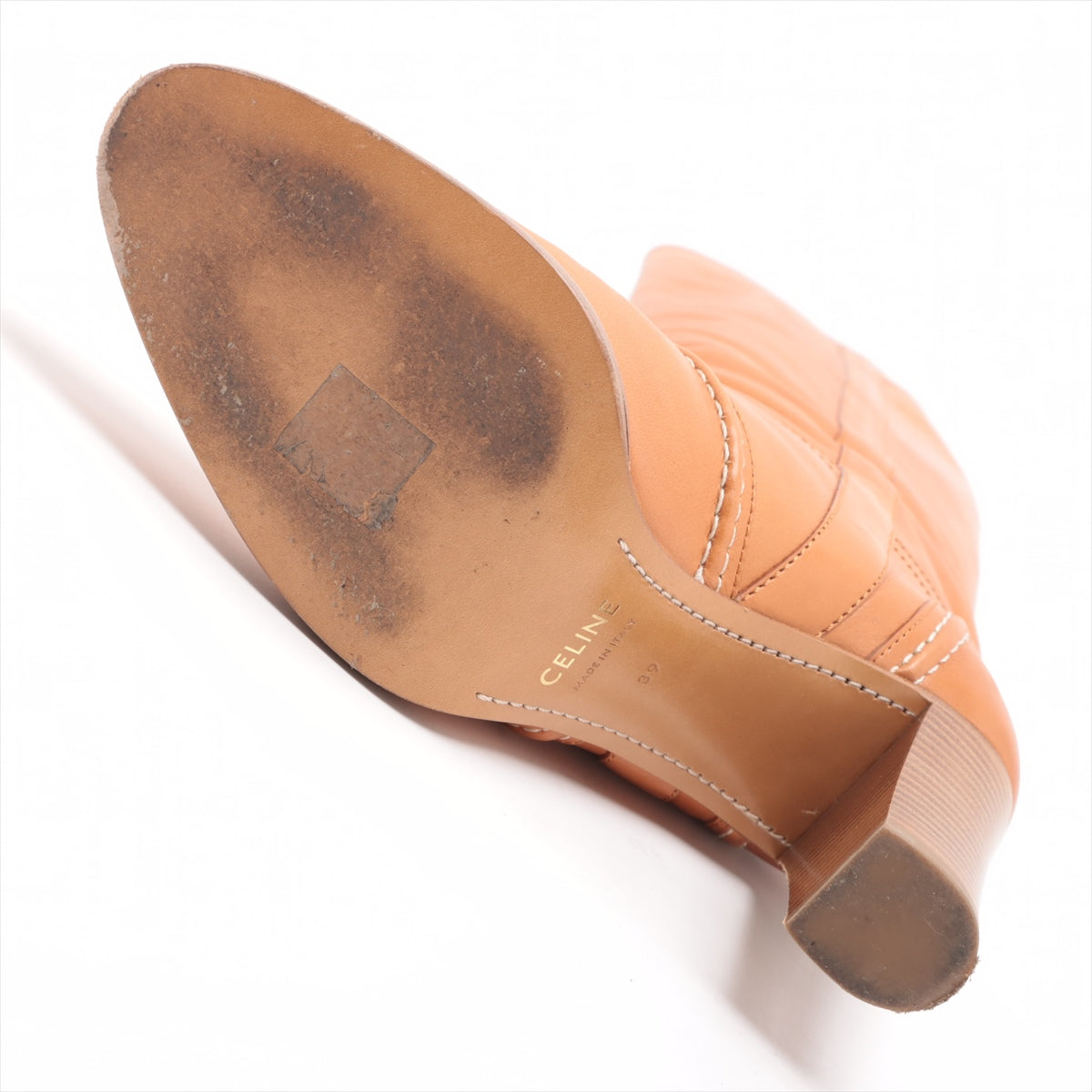 Celine Leather Long Boots 39  Camel RM1119