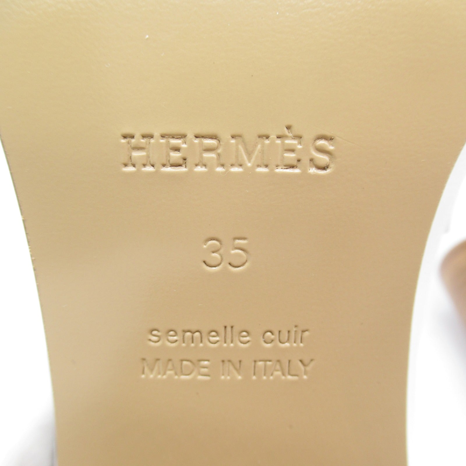 Hermes Hermes Elise 70 Pump Shoes Leather  White / Beige