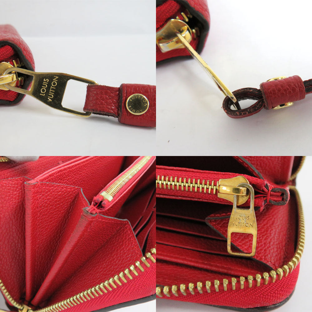 Louis Vuitton M63691 Monogram Amplant Scarlet Red Round Factor Head Wallet Leather