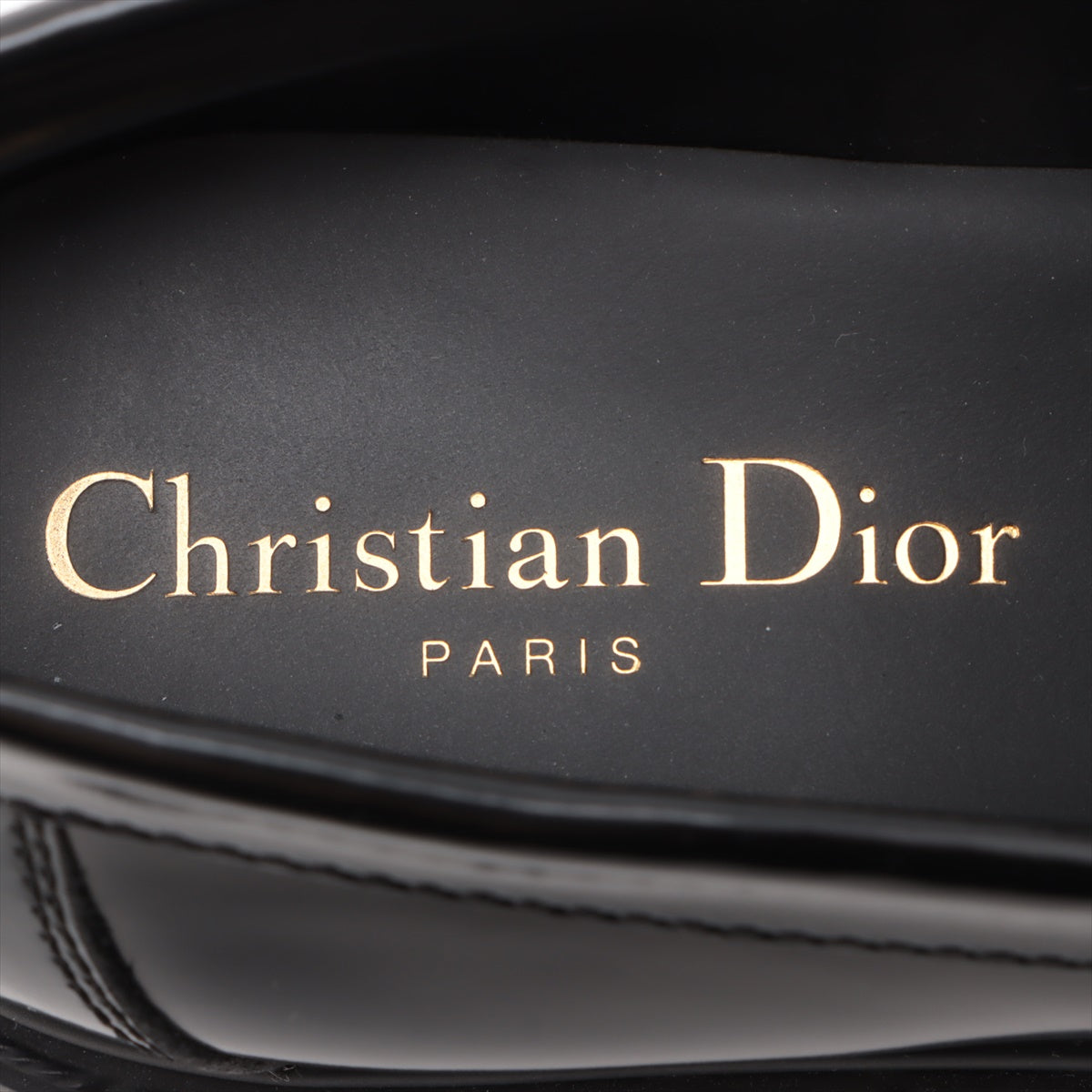 Christian Dior Leather  35D  Black Logo Gold