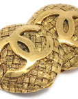 Chanel 1994 Woven CC Earrings Gold Clip-On 2855