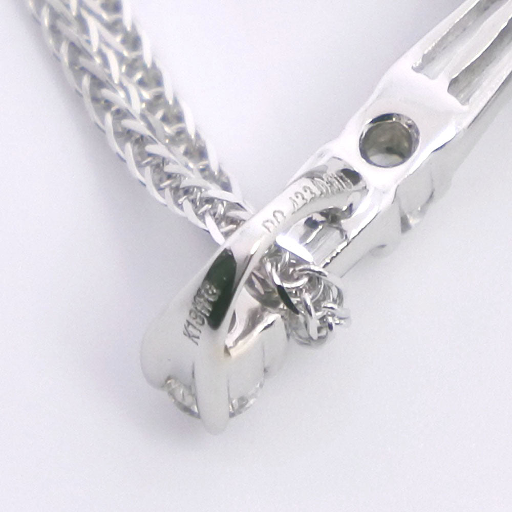 Cross necklace K18 White g x diamond 0.433/0.613 Cross about 4.5g cross ladies A rang K18 white gold x diamond