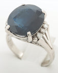 Sapphire Diamond Ring Pt900 9.9g 10.68 0.15 E