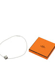 Hermes Carousel H cubic necklace silver white metal  hermes