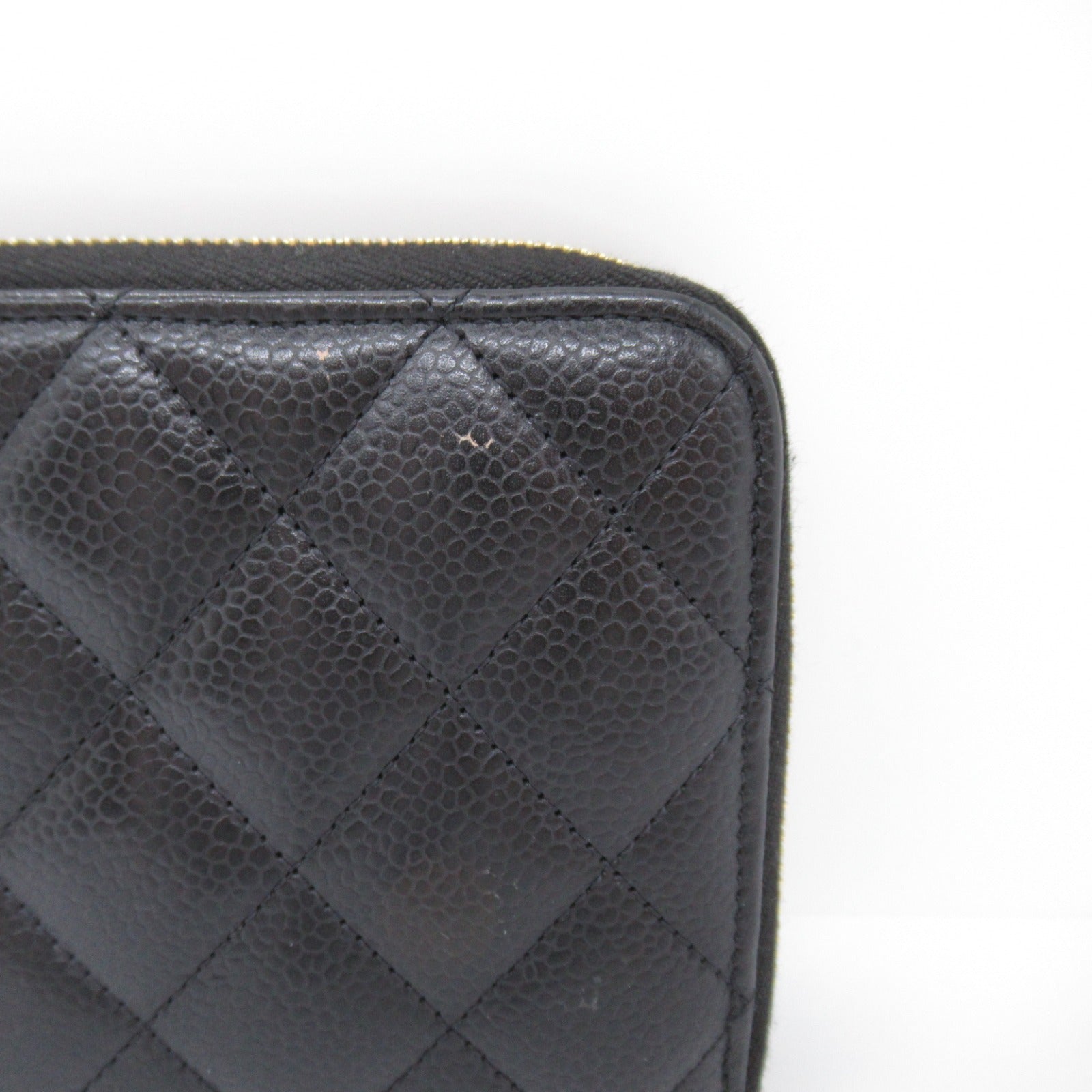 Chanel Chantal Matrasse Round Long Wallet Round Long Wallet Caviar S  Black Ladies