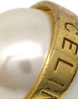 Celine Artificial Pearl Gold Chain Pendant Necklace