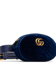 Gucci GG Marmont tening Body Bag Waist Bag 476434 Blue Bellous Leather  Gucci