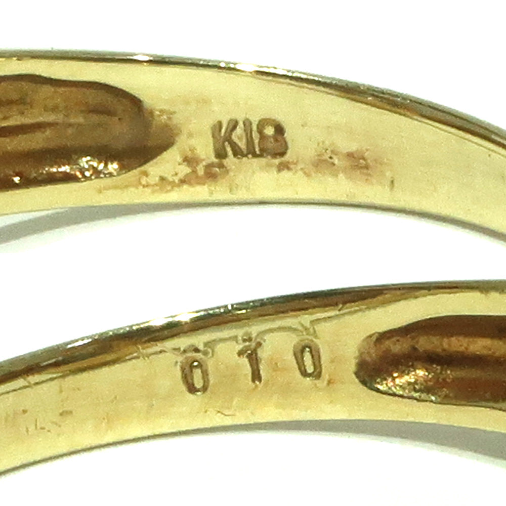 Jewelry accessory ring ring K18 yellow g 11 diamond 0.10ct tanzanite design   high-end