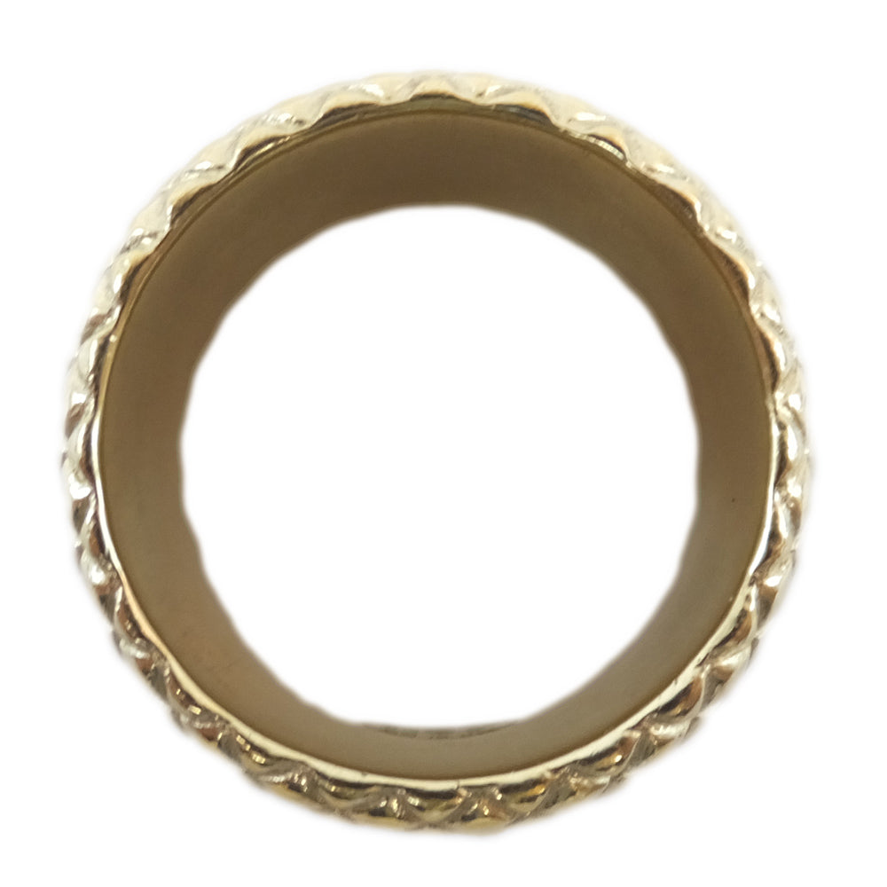 CHANEL CHANEL RING LINE STONE WHITE GOLDEN COLOR COCOMARK B18C 12 NUMBER LADY ACCESSORY SMALL RING