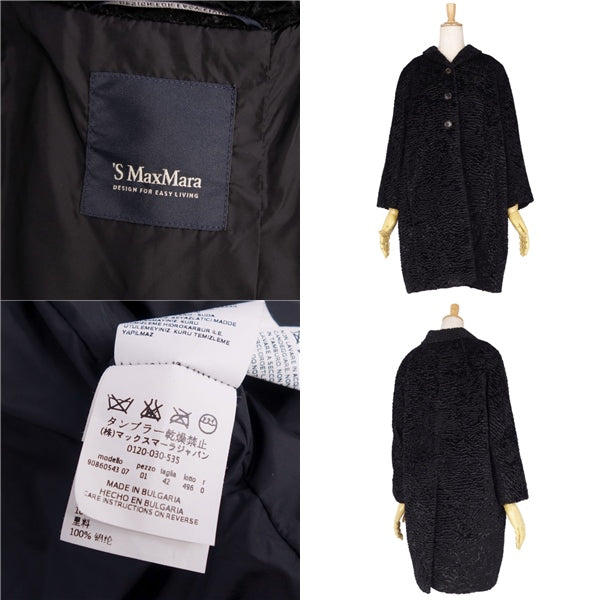 MacSmara S’Max Mara Long Coat Cotton   JI42 USA8 GB10 Black