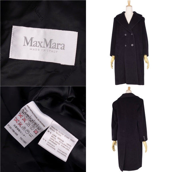 Max Mara Coat Chester Coat Double Breast Wool Cashmereia   JI38 USA4 FB36 (Equivalent to S) Black    Lord