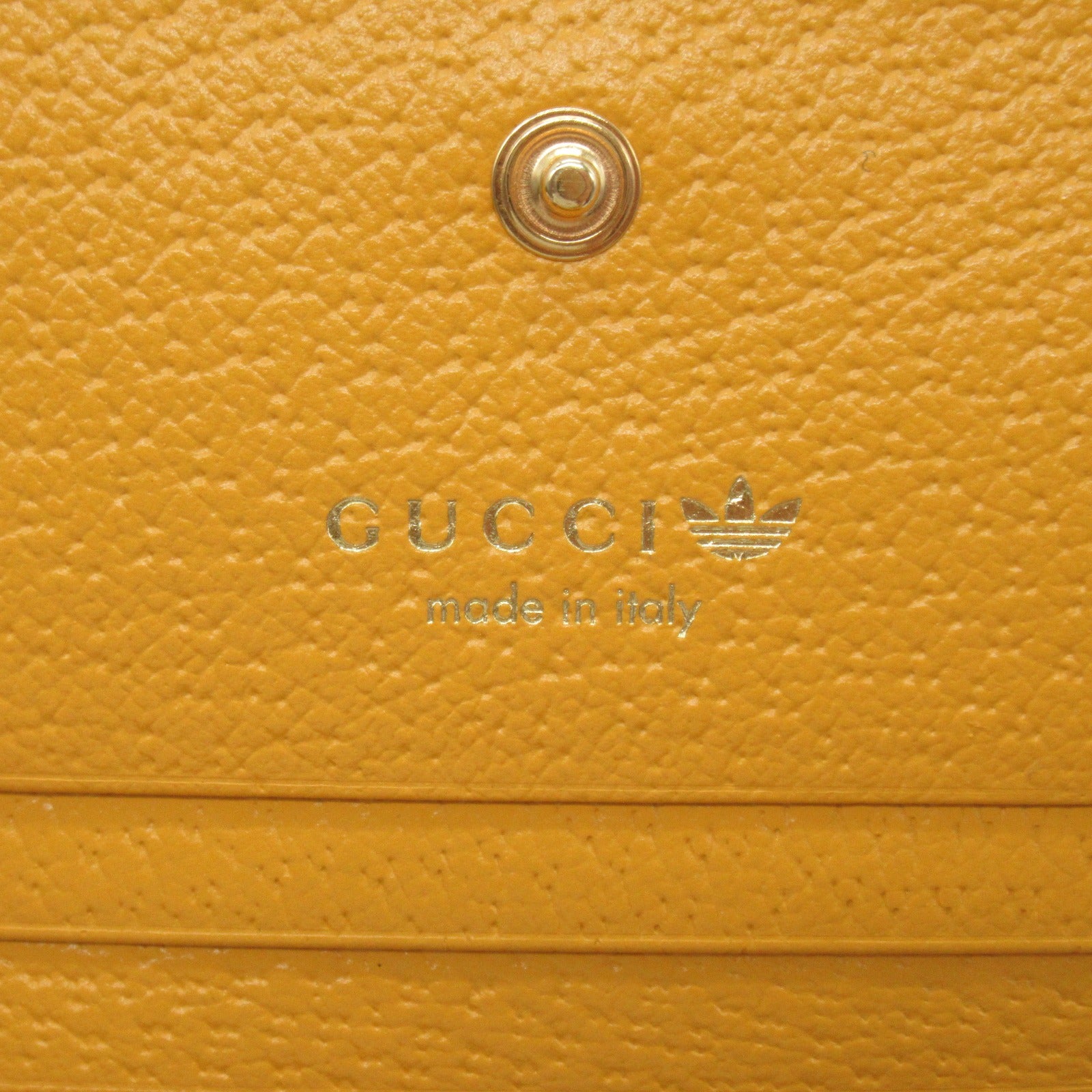 Gucci x Adidas Double Fold Wallet Double Folded Wallet Leather  Yellow Black 702248