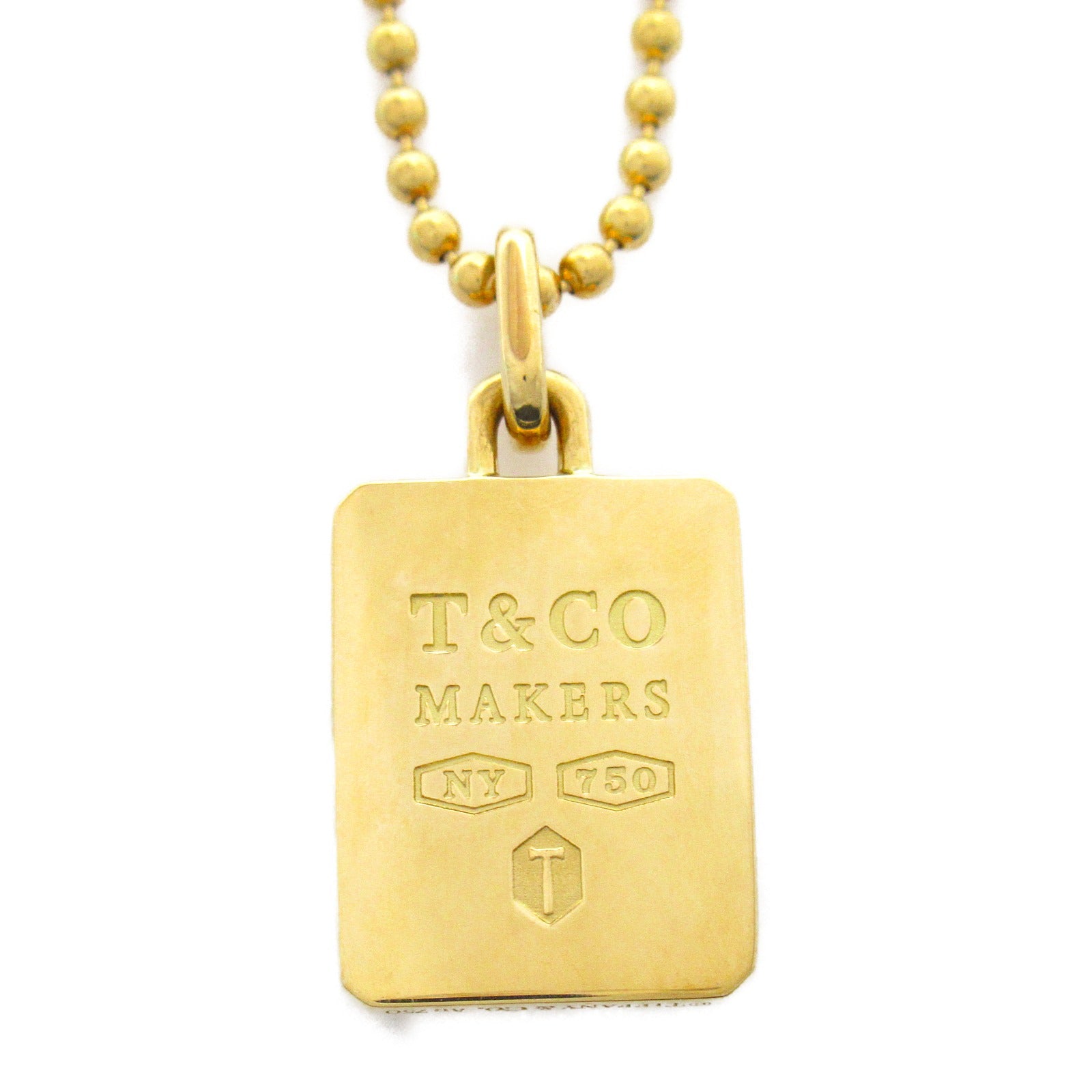 Tiffany TIFFANY&CO manufacturers square necklace necklace jewelry K18 (yellow g) men ladies gold