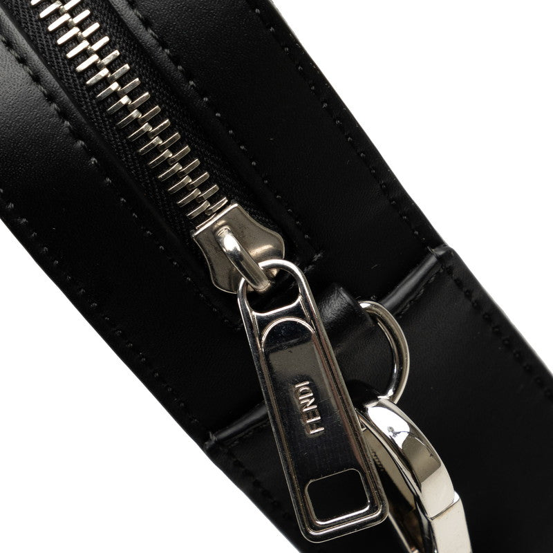 Fendi Zucca Cam Slipper Shoulder Bag 7M0286 Black Yellow PVC Leather Men FI 【Handy】 FENDI