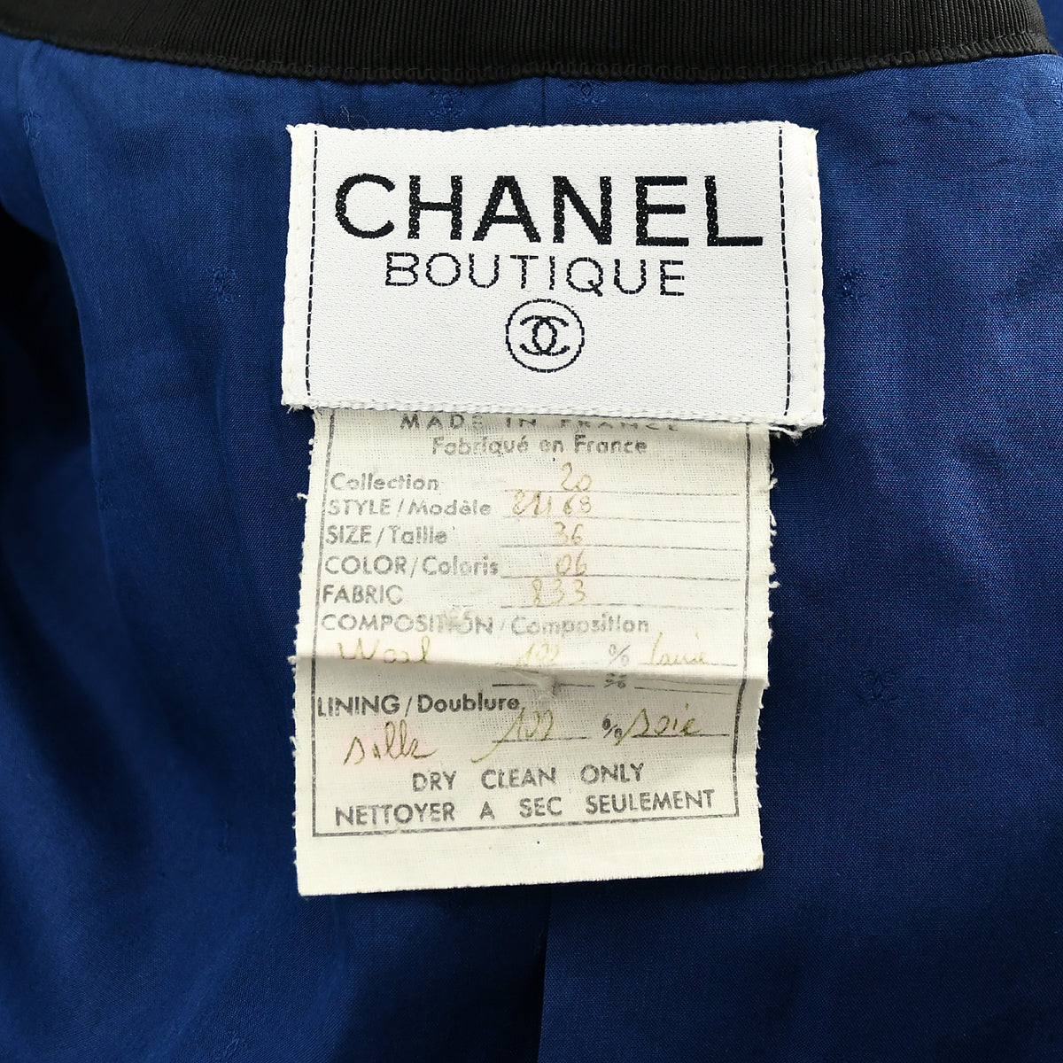 Chanel Single Breasted Jacket Blue 20 
