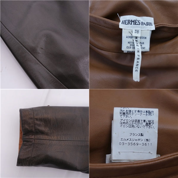 Hermes Margiela Period Coat Leather Coat Reverseible ar   38 (M equivalent) Dark Brown/Light Brown Contact