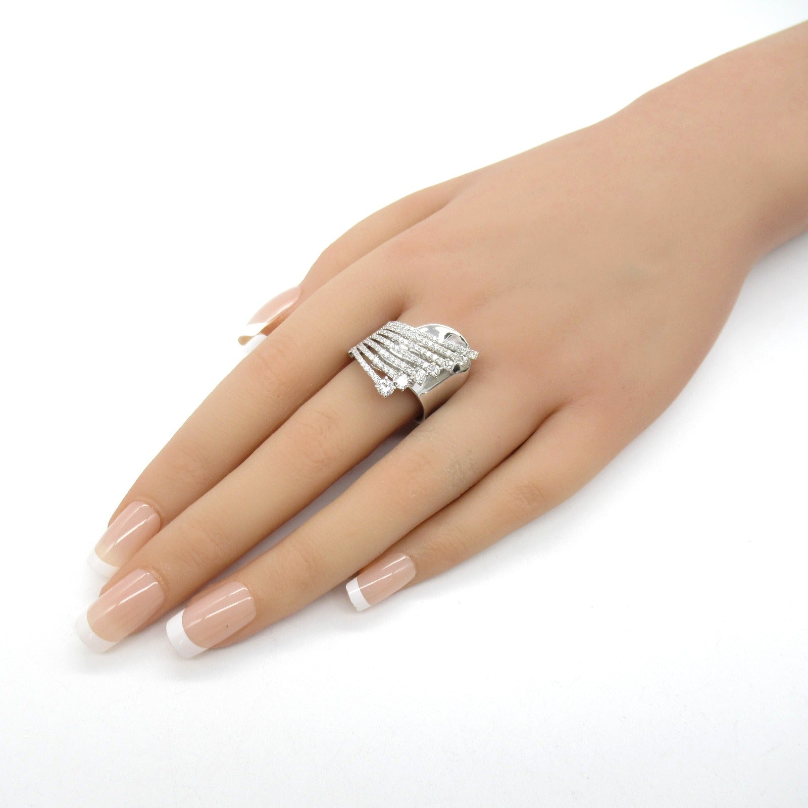Jewelry Jewelry Diamond Ring Ring Ring Jewelry K18WG (White G) Diamond  Clear Diamond 12.8g