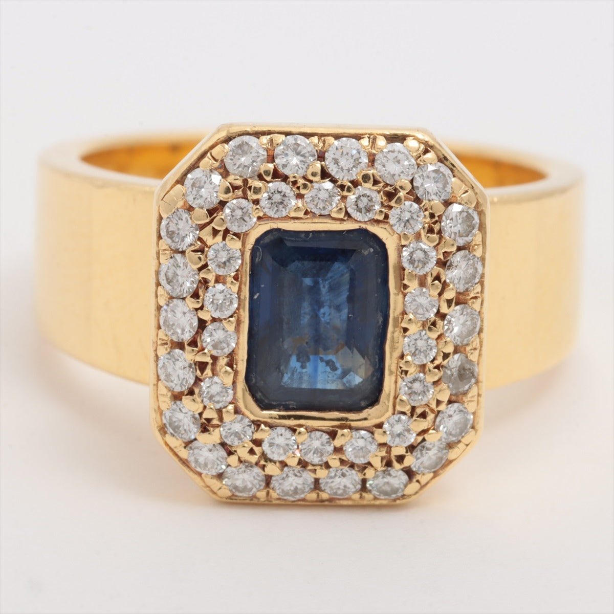 Sapphire Diamond Ring K18 12.6g S1.05 0.38 E
