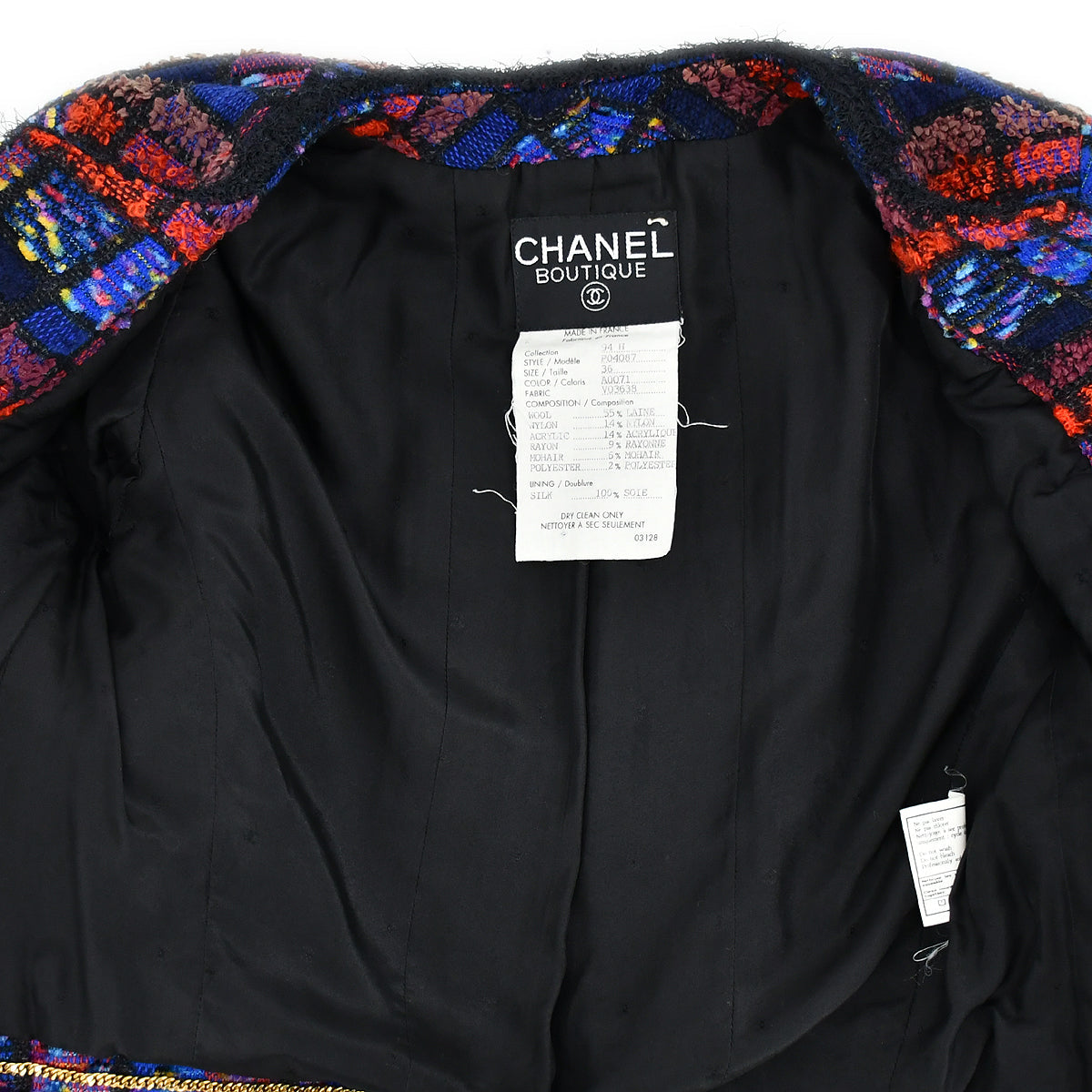 Chanel Ensemble Jacket Tops Black 94H 