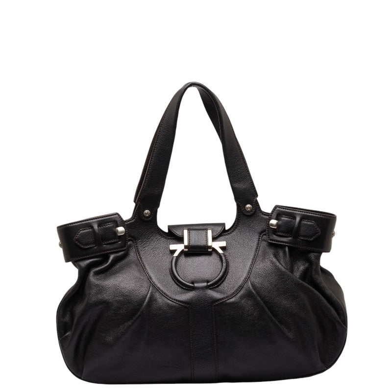 Salvatore Ferragamo Handbag Gantiini Handbags Tote Black Leather  Salvatore Ferragamo