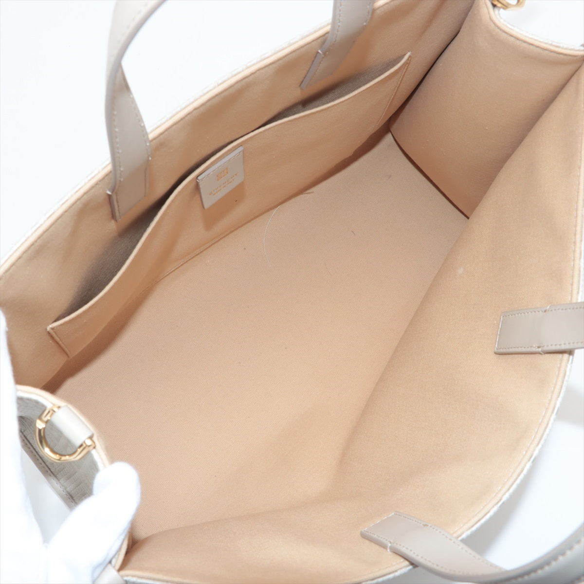 Zibanshi Gogo Leather 2WAY Tote Bag Beige