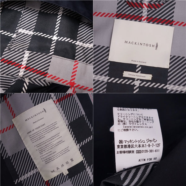 Macintosh MACKINTOSH Coat Poncho Caped s Hoodie Rubber Tracks Back Check Out  6 (M equivalent) Navy - Navy