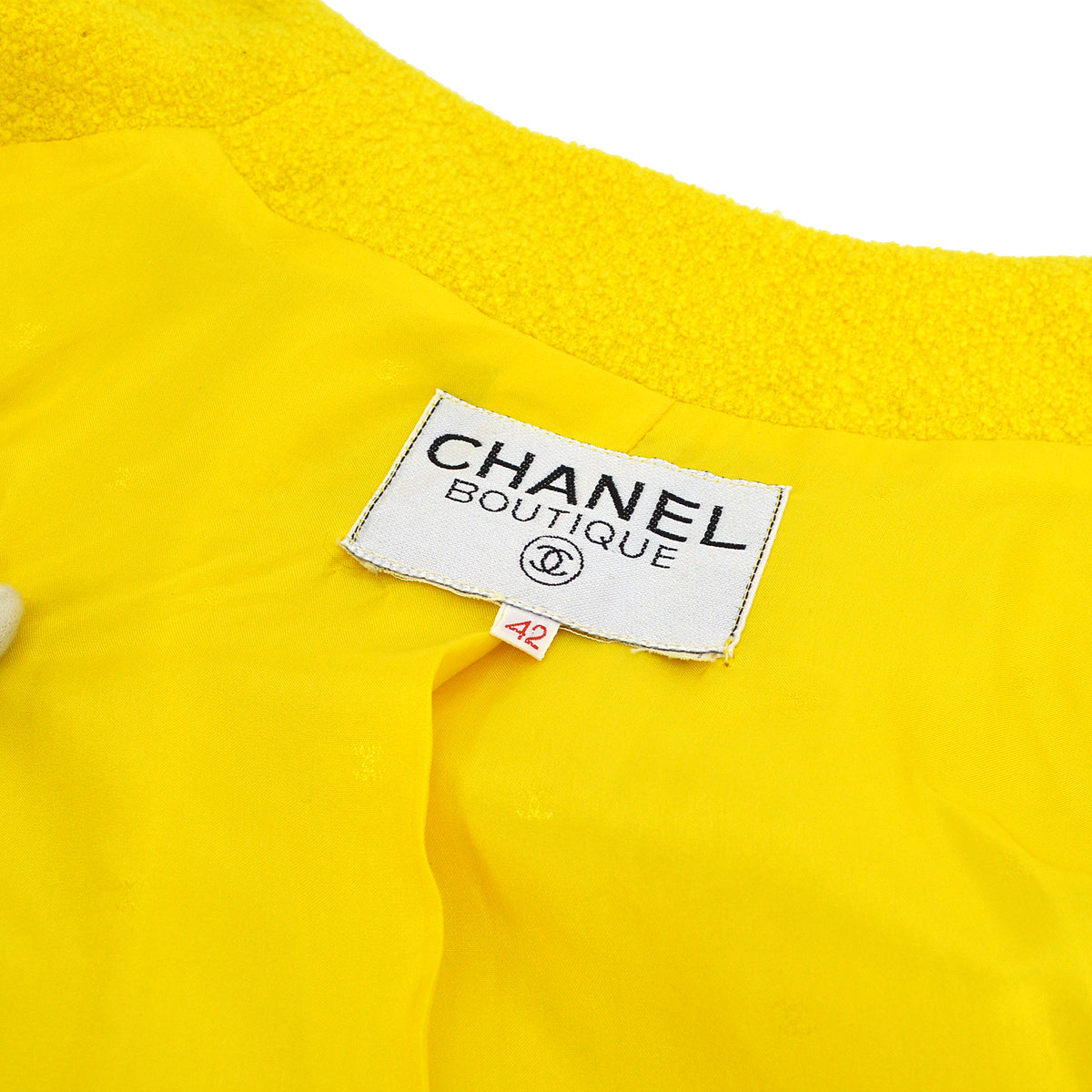 Chanel Single Breasted Jacket Yellow 