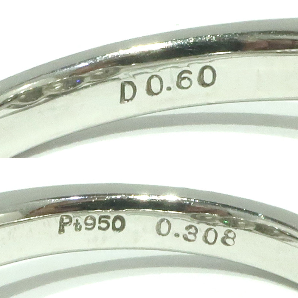 Jewelry accessory ring PT950 platinum diamond 0.308ct 0.60ct 11.5 design  high-end