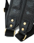 MCM Logo Vissetos Backpack  Coated Canvas Leather Stands Black MMK4AVE51BK001