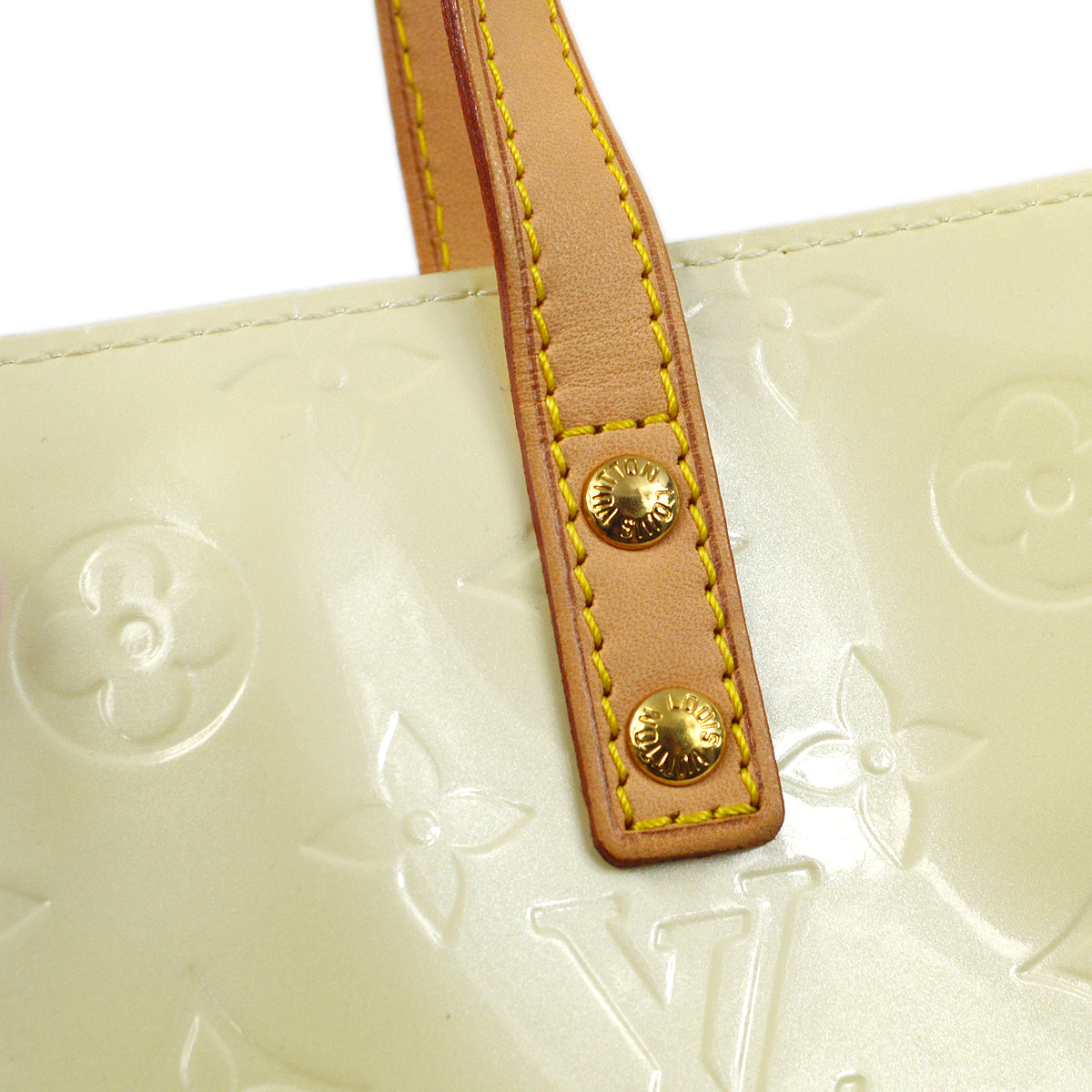 Louis Vuitton 2006 White Vernis Reade PM Tote Handbag M91336