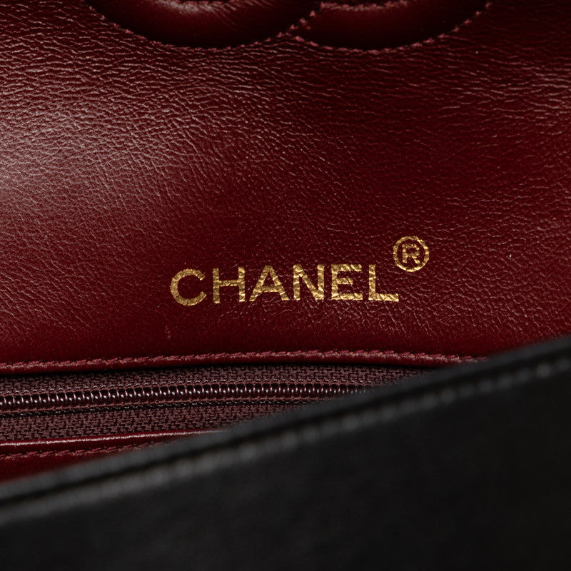 Chanel Mattrase 25 Coco Double Flap Chain Shoulder Bag Black G   CHANEL