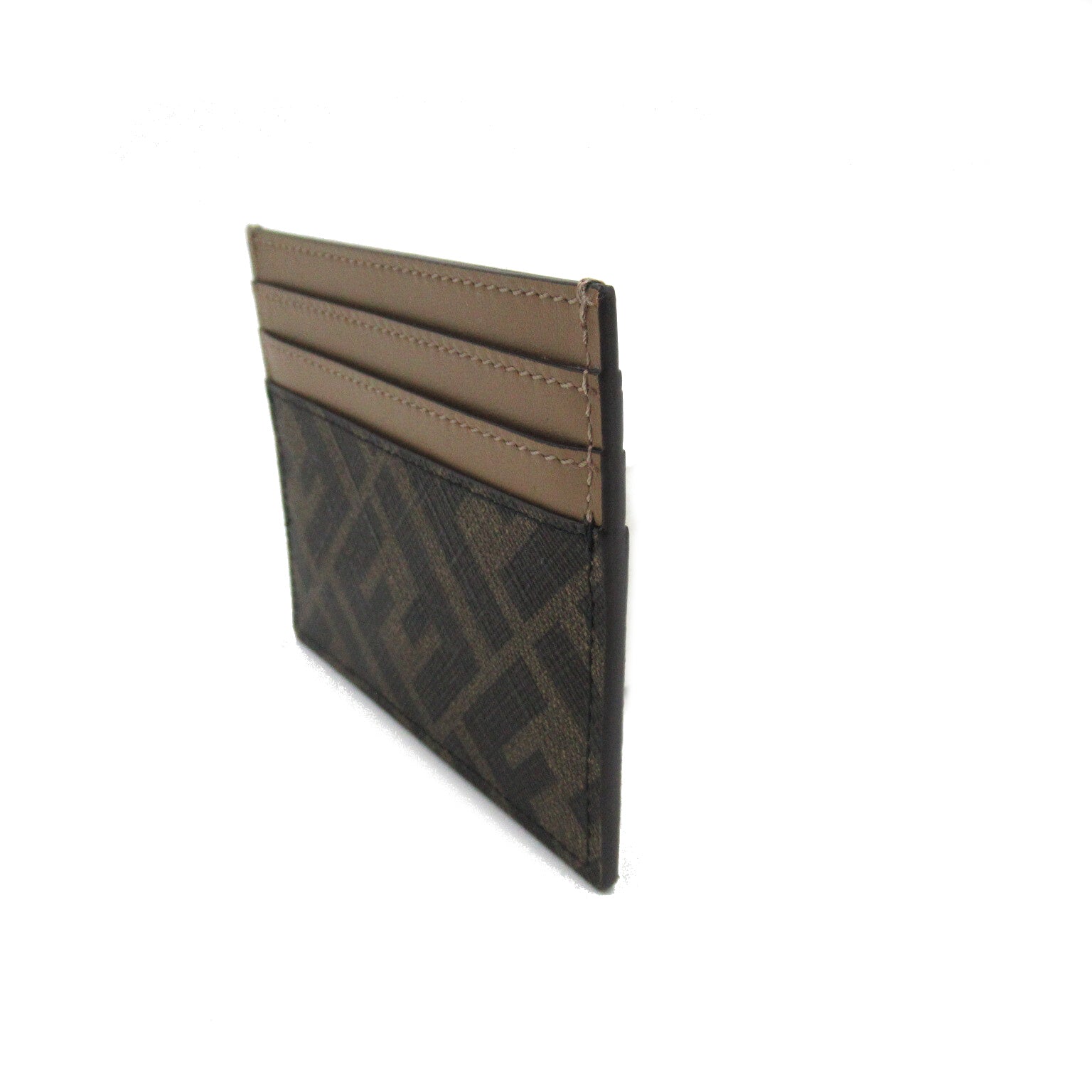 Fendi Fendi Card Box Accessories PVC Coated Canvas   Brown 7M0164AJF8F1EGA