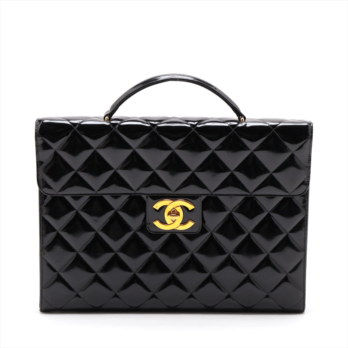 Chanel Matrasse Patent Leather Business Bag Black G  4th