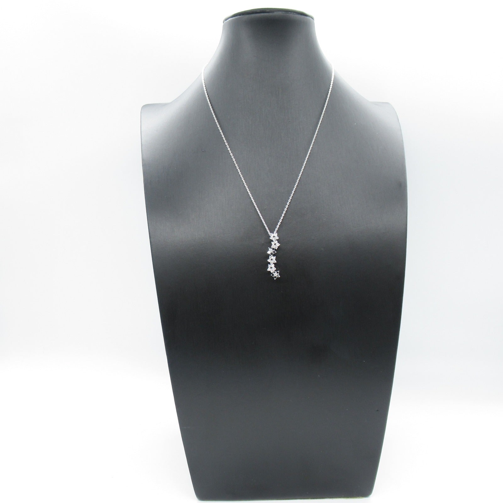 Ponte Vecchio diamond necklace necklace jewelry K18WG (white g) diamond  black/clear