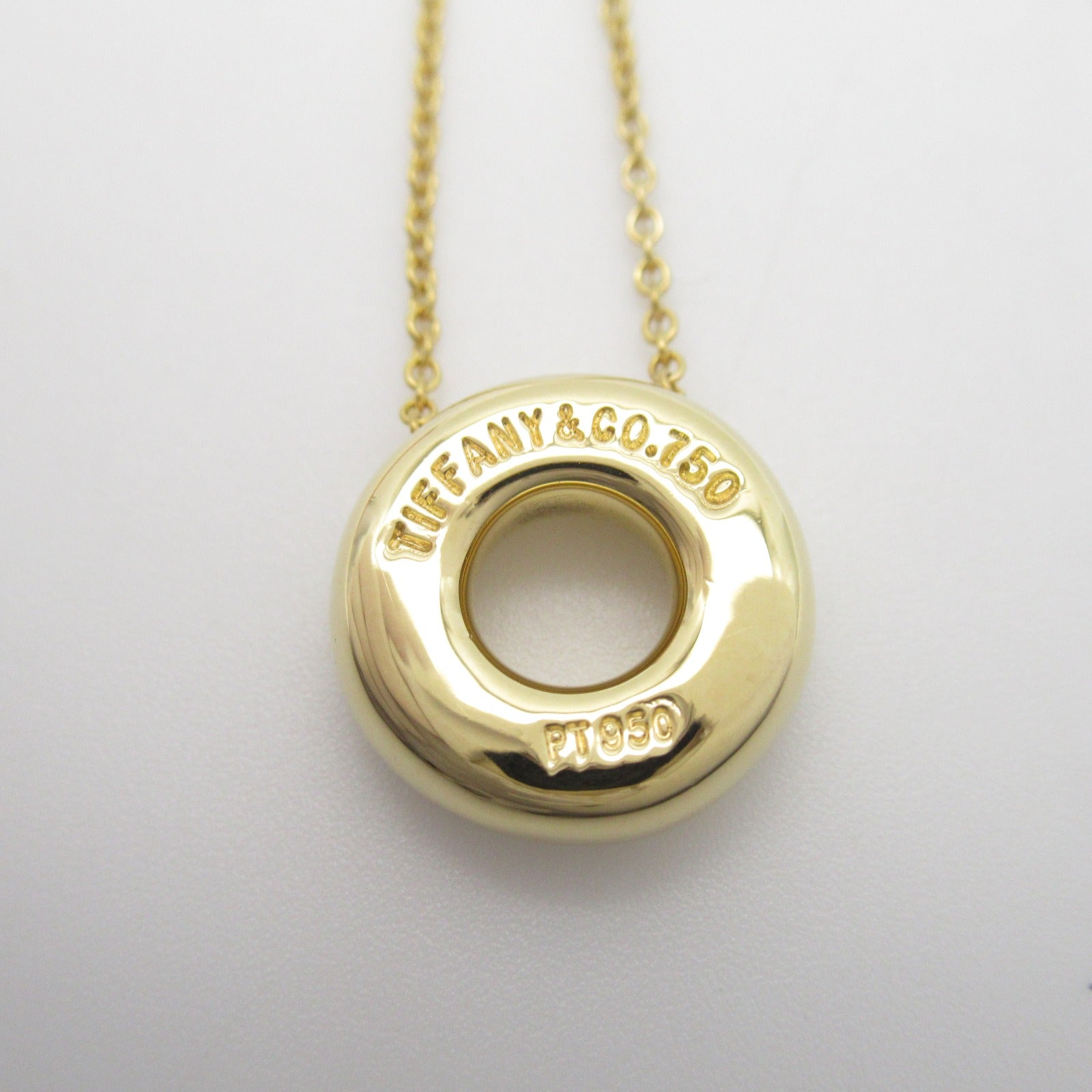 Tiffany TIFFANY&CO Dots Circle Necklace Collar Jewelry Pt950 Platinum K18 (Yellow G) Diamond  Clearance