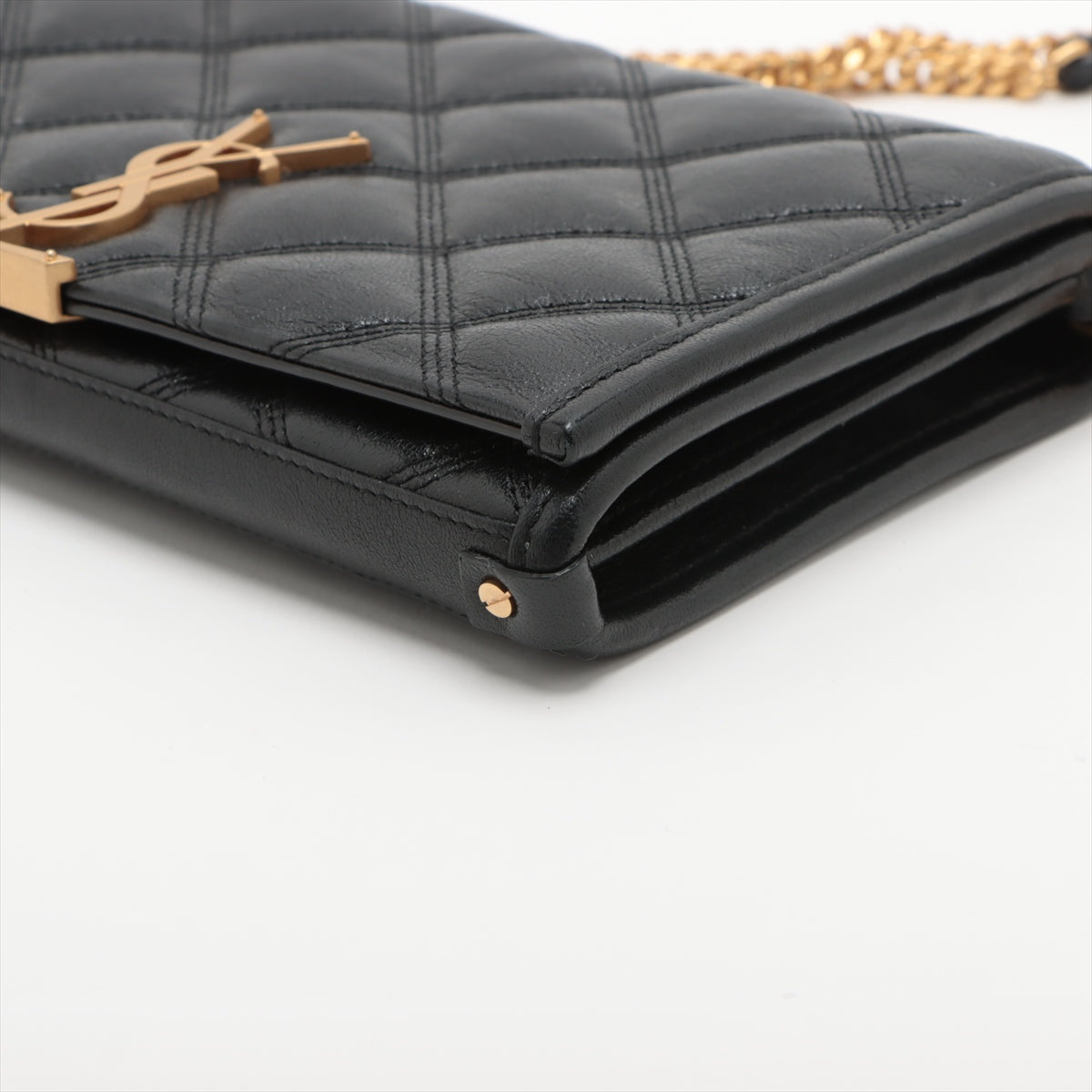 Saint Laurent Leather Chain Shoulder Bag Black
