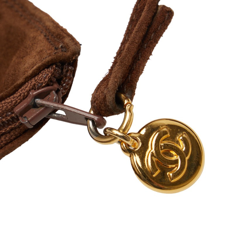 Chanel Coco Close Chain Shoulder Bag Brown Suede  Chanel