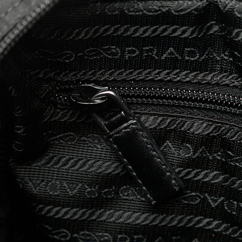 Prada Triangle Logo   Shoulder Bag BT0517 Black Nylon Leather  PRADA   Ginsio