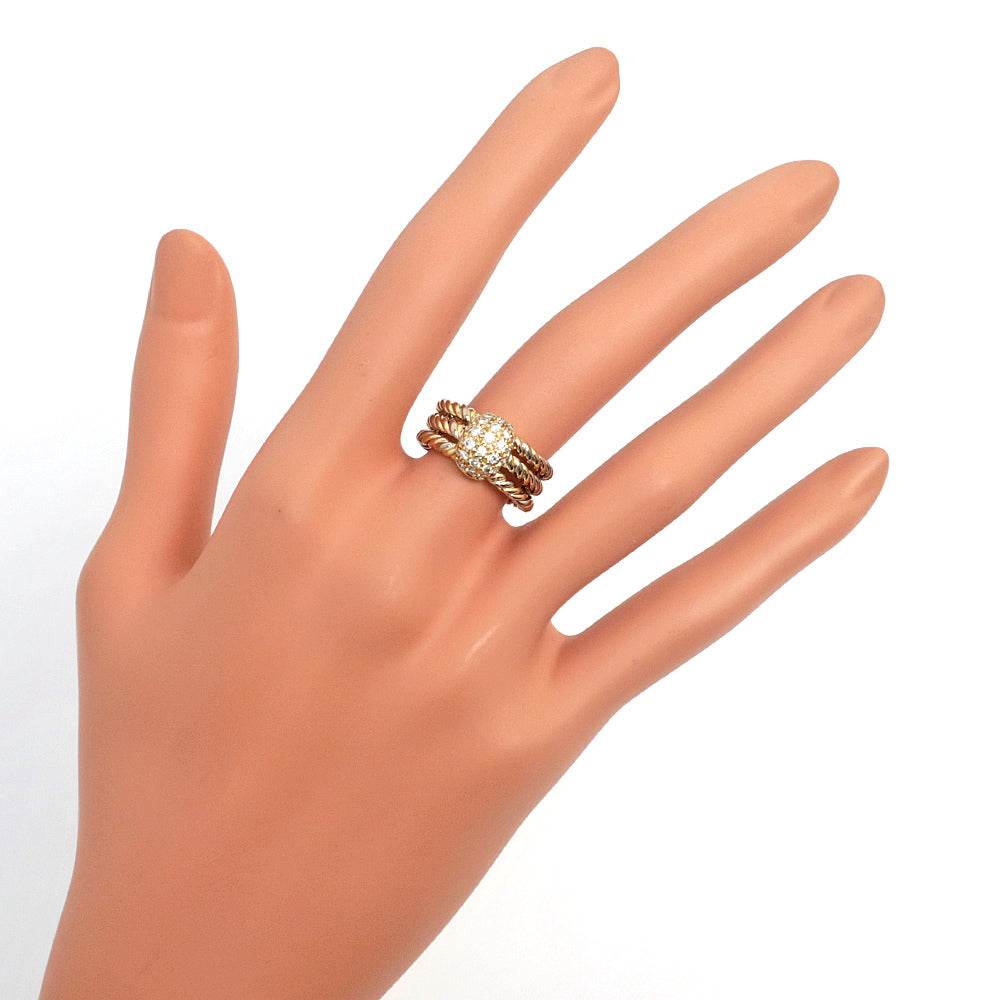 Cartier Cassiopeia Twist Ring 750 K18YG/PG/WG G Three-Color 52 Diamond Ring Jewelry