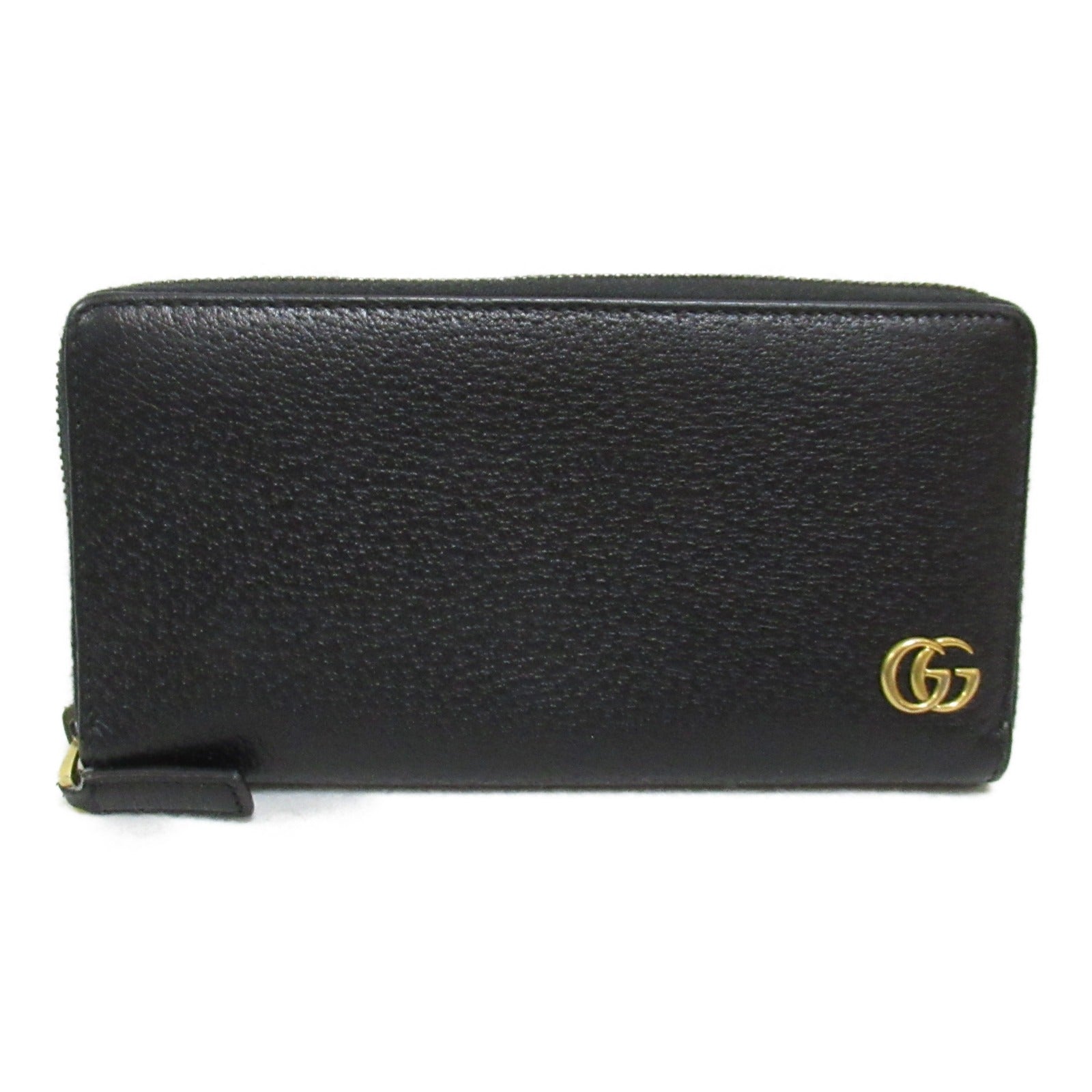 Gucci GG Marmont-Round Long Wallet Round Long Wallet  Leather  Black 428736