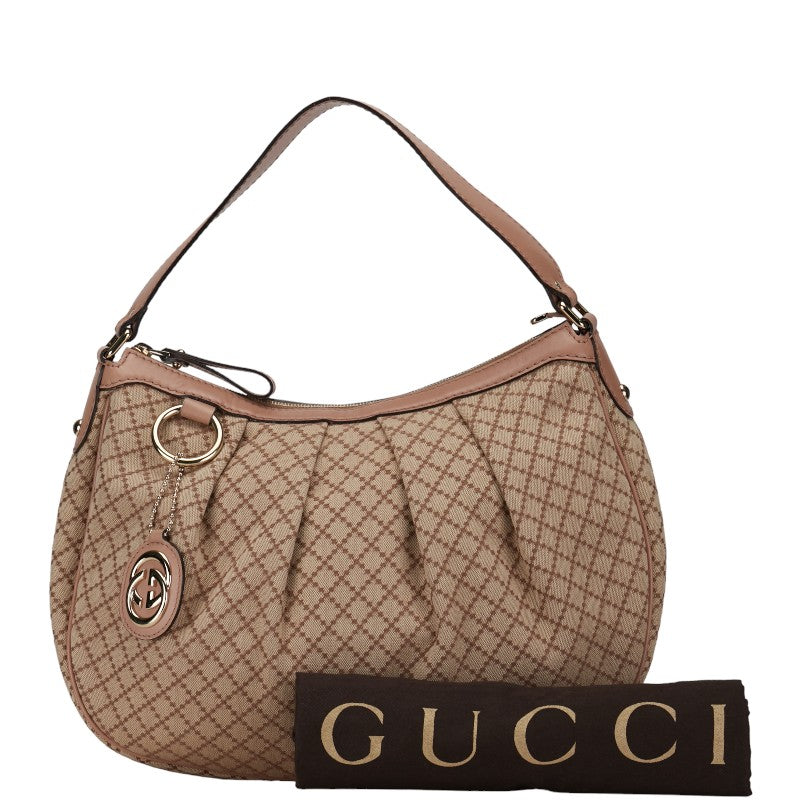 Gucci Diamond One Sheldon 232955 Beige Canvas Leather  Gucci